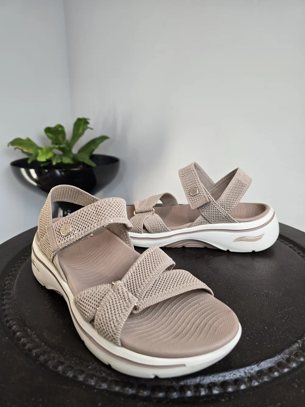 Skechers x Martha Stewart GO WALK Arch Fit 2.0 Vegan Sandals - Taupe